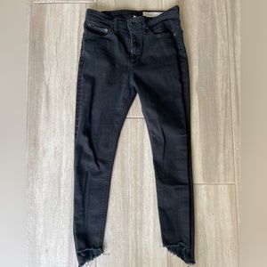 Rag and Bone Nina High Rise Black Ankle Skinny Jean Size 25